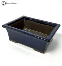 Blue Rectangle Ceramic Bonsai Pot (15cm) | Japanese