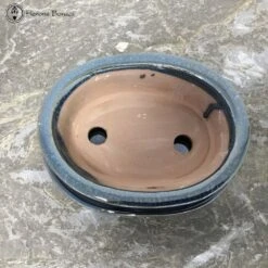 Blue Oval Ceramic Bonsai Pot & Drip Tray (15.5cm) -BonsaiHub Shop Screenshot 20220616 at 10.09.351