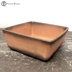 Unglazed Two Tone Square Bonsai Pot (22cm)