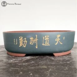 Oval Decorated Unglazed Pot (34.5cm) | Green -BonsaiHub Shop Screenshot 2023 05 15 at 10.41.331