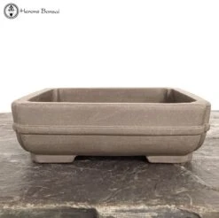 Unglazed Rectangle Ceramic Bonsai Pot (26cm)