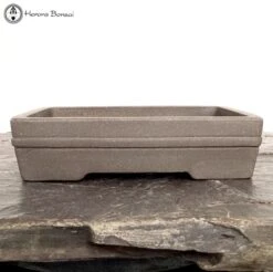 Unglazed Rectangle Ceramic Bonsai Pot (23cm)