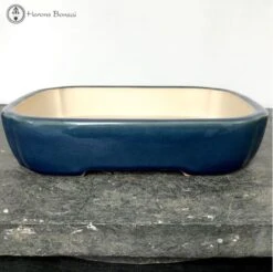 Blue Irregular Crackle Glaze Bonsai Pot (26cm)