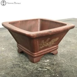 Unglazed Square Ceramic Bonsai Pot With Chinese Decoration (12cm) -BonsaiHub Shop Screenshot 2023 07 20 at 13.52.441