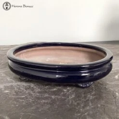 Tokoname Oval Dark Blue Glazed Pot (26cm)