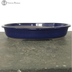 Blue Oval Ceramic Bonsai Pot (28.5cm)